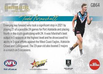2022 Select AFL Footy Stars - Gamebreakers F50 #GB64 Todd Marshall Back